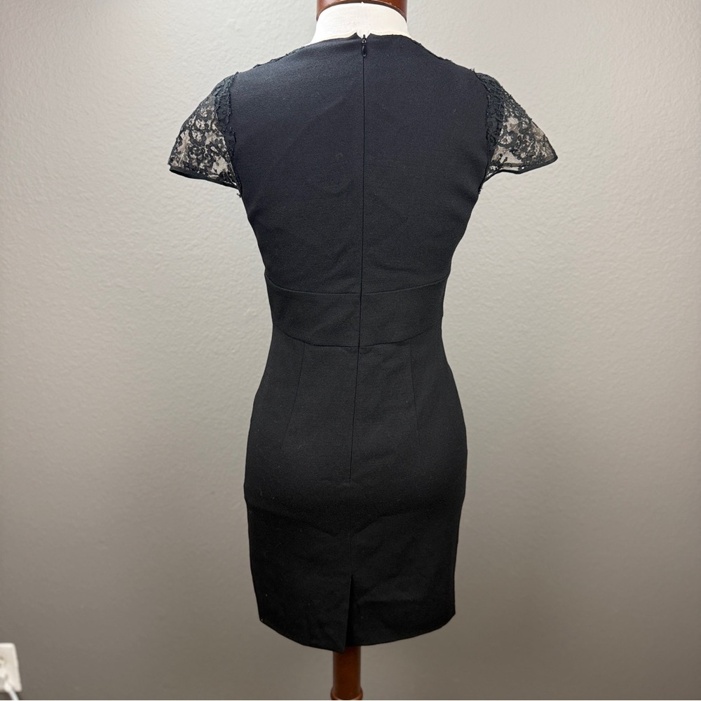Valentino Italy NWT Black Lace Yoke Cocktail Sheath Dress Sz 6 LBD $1300 - Picture 3 of 13